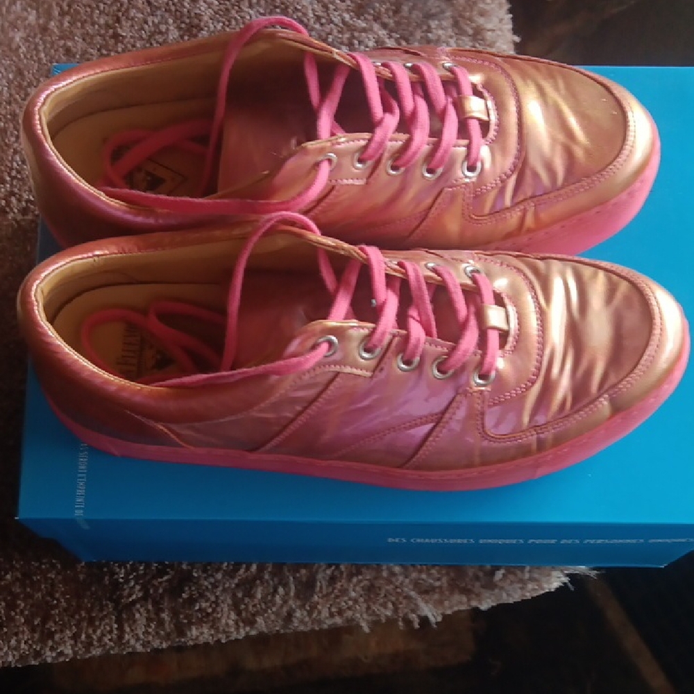 John Fluevog Iridescent Pink Sneakers